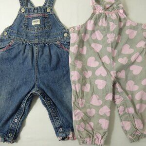 OshKosh B'gosh Vintage Overalls Set, Size 12 Months